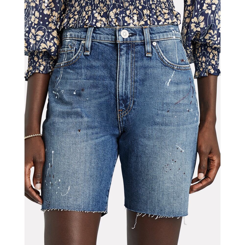 Hudson Jeans Blue Distressed Denim Shorts